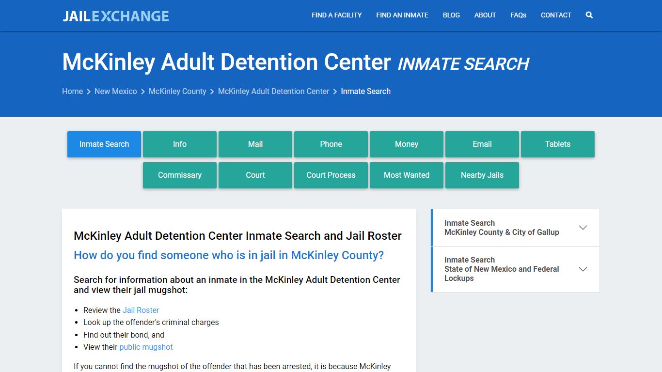 McKinley Adult Detention Center Inmate Search - Jail Exchange