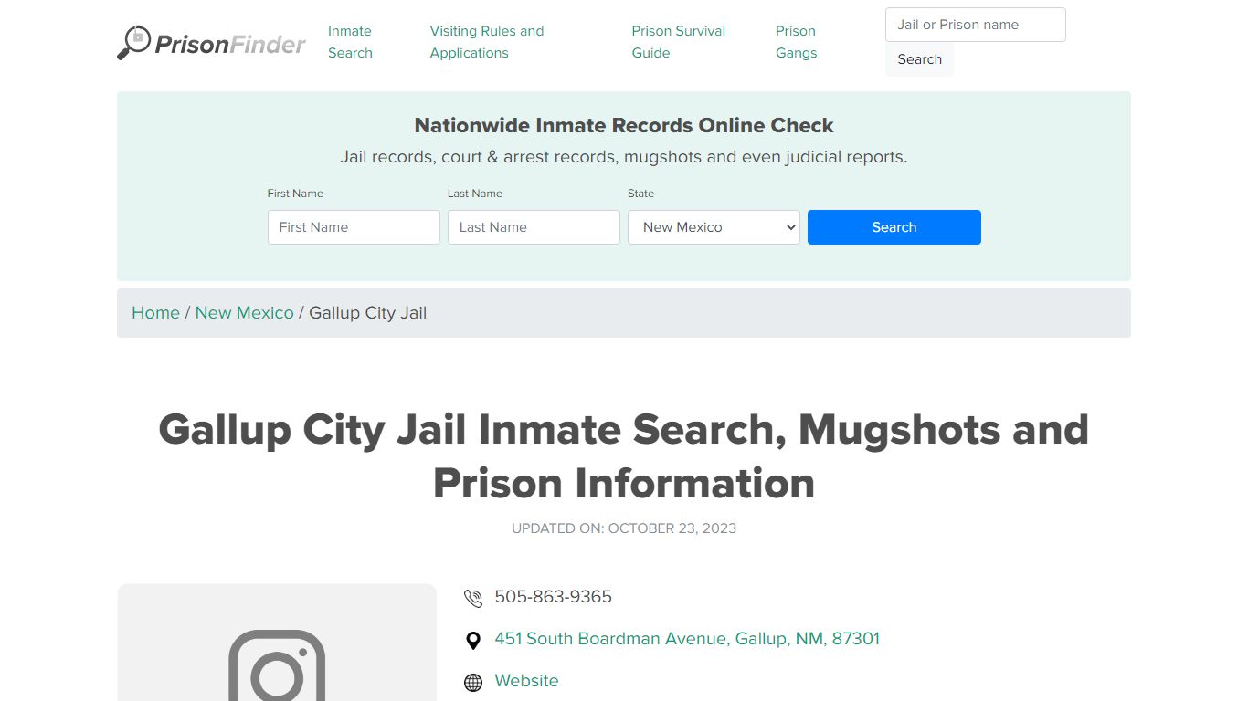Gallup City Jail Inmate Search, Mugshots, Visitation, Phone no ...